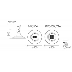 Oprawa OW LED 24, 2 700 K, optyka T4, anodowana czarny